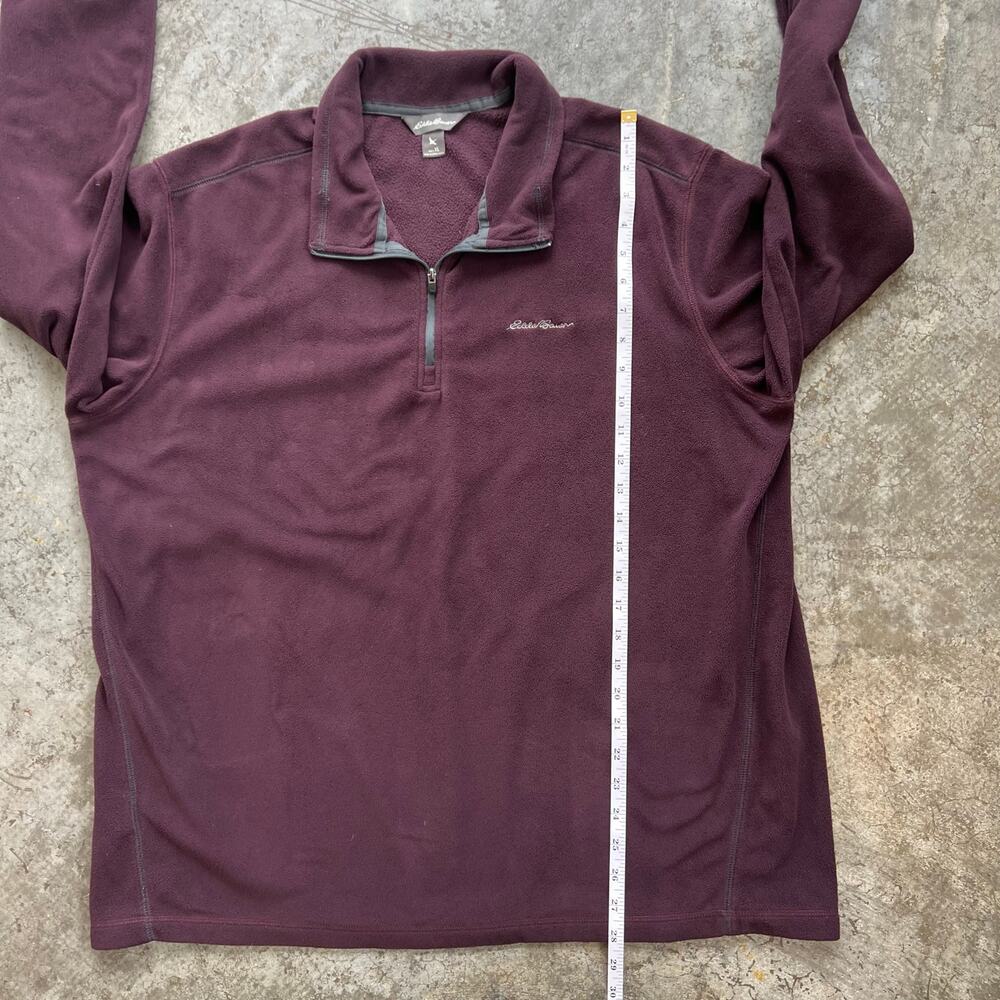 Eddie Bauer Men’s XL Burgundy 1/4 Zip Fleece Pullover Jacket EUC - Picture 5 of 7